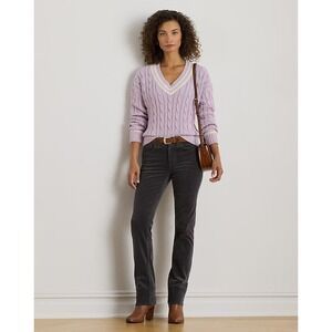 Lauren Ralph Lauren Size 12 Straight Dark Gray Corduroy Pants Jeans New With Tag